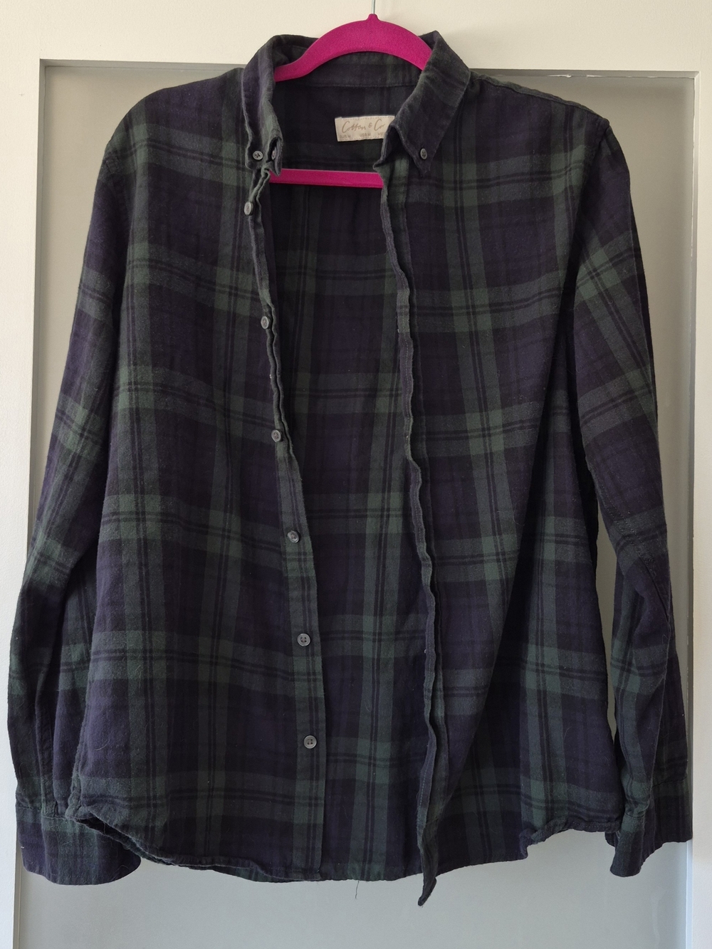 Classic Men's Black & Dark Green Plaid Button-Up Shirt